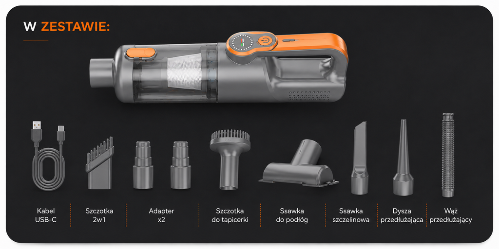 POWERBLAST - Odkurzacz 17000Pa Bezprzewodowy 2w1