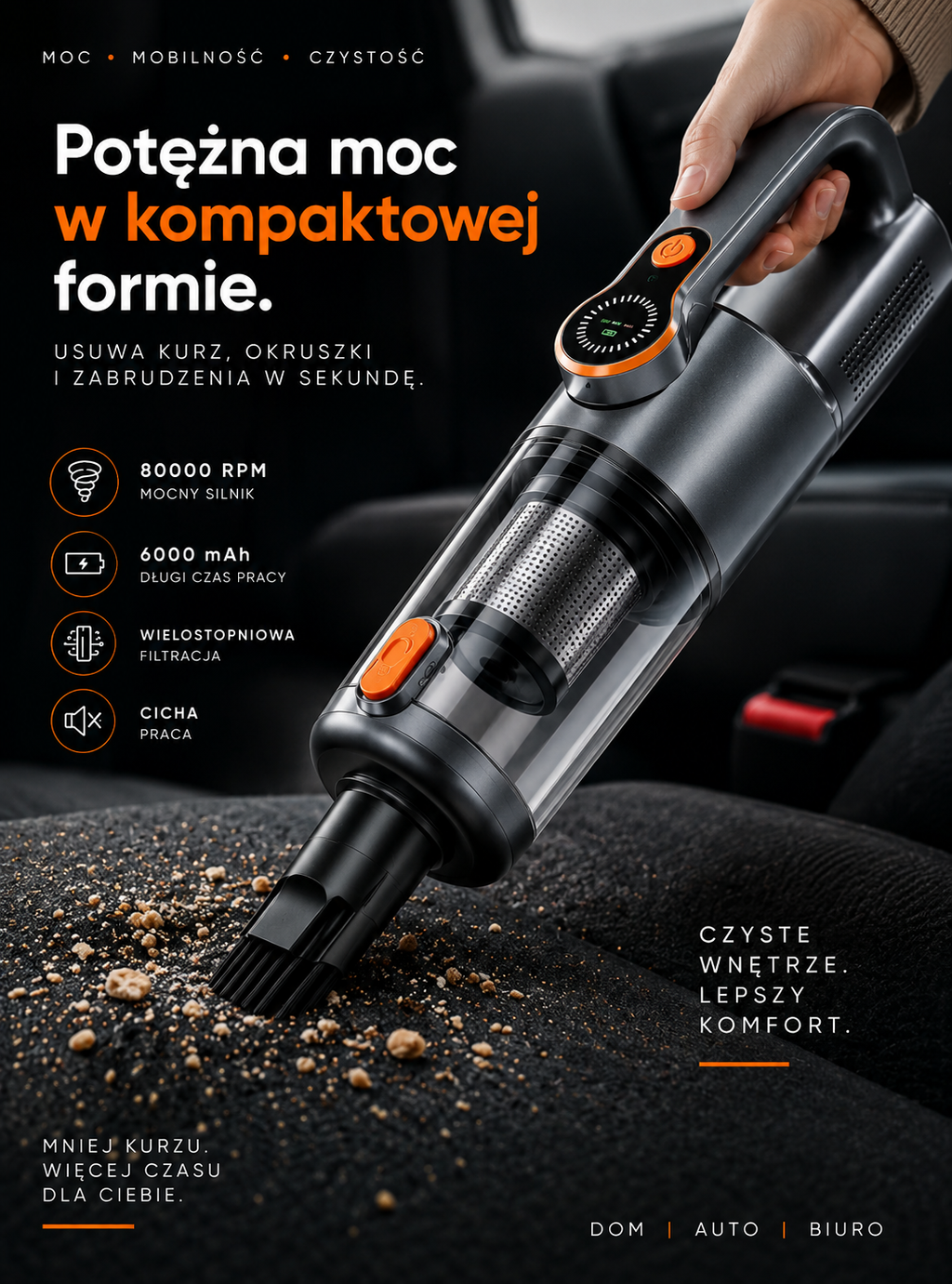 POWERBLAST - Odkurzacz 17000Pa Bezprzewodowy 2w1